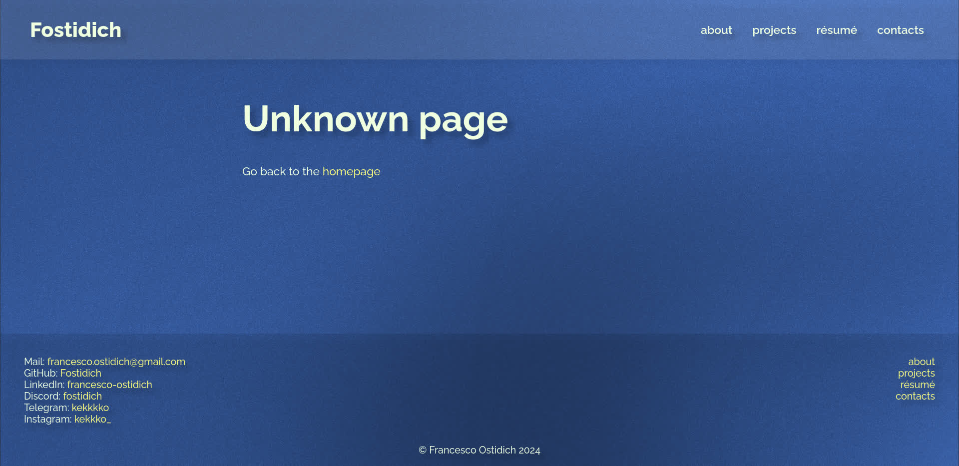 personal website screenshot