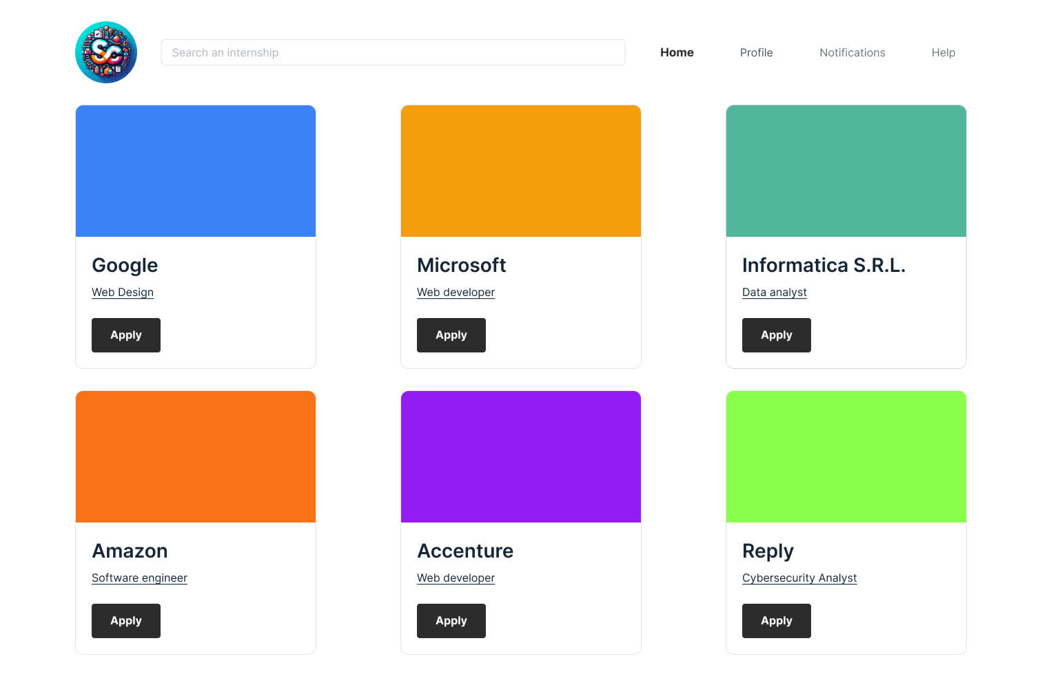 home page screenshot